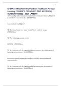 CHEM 210 Biochemistry Biochem Final Exam Portage Learning COMPLETE QUESTIONS AND ANSWERS &vert; ALREADY PASSED &vert; 2025 LATEST&excl;&excl;