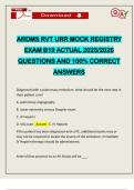 ARDMS RVT URR MOCK REGISTRY EXAM B19 ACTUAL 2025&sol;2026 QUESTIONS AND 100&percnt; CORRECT ANSWERS