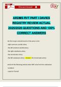 ARDMS RVT PART I DAVIES REGISTRY REVIEW ACTUAL 2025&sol;2026 QUESTIONS AND 100&percnt; CORRECT ANSWERS