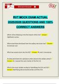 RVT MOCK EXAM ACTUAL 2025&sol;2026 QUESTIONS AND 100&percnt; CORRECT ANSWERS