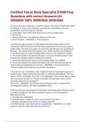 Certified Tissue Bank Specialist EXAM Prep Questions with correct Answers &lpar;A&plus; GRADED 100&percnt; VERIFIED&rpar; 2025&sol;2026