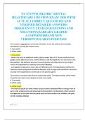 NU 673 PSYCHIATRIC MENTAL  HEALTHCARE 1 REVIEW EXAM  2026 WITH  ACTUAL CORRECT QUESTIONS AND  VERIFIED DETAILED ANSWERS&vert;  FREQUENTLY TESTED QUESTIONS AND  SOLUTIONS&vert;ALREADY GRADED  A&plus;&vert;NEWEST&vert;BRAND NEW  VERSION&excl;&excl;&vert;GUARANTEED PASS 
