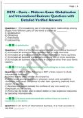 D270 Davis Midterm Exam &vert; Globalization & International Business &vert; Verified Questions & Answers &vert; A&plus; Graded