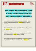 ANATOMY II MIDTERM AAMI EXAM ACTUAL 2025&sol;2026 QUESTIONS AND 100&percnt; CORRECT ANSWERS
