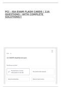 PCI - ISA EXAM FLASH CARDS &vert; 116 QUESTIONS &vert; WITH COMPLETE SOLUTIONS&excl;&excl;