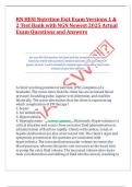 RN HESI Nutrition Exit Exam Versions 1 &  2 Test Bank with NGN Newest 2025 Actual  Exam Questions and Answers