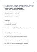 NUR 552 Exam 1 Pharmacotherapeutics for Advanced Practice Nurse Prescribers Exam Guide Question And Answers &vert;Latest &vert; Guaranteed Pass