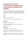 Paramedic CCT &lpar;Critical Care Transport&rpar; Real Exam Questions with correct Answers &lpar;A&plus; GRADED 100&percnt; VERIFIED&rpar; 2025&sol;2026