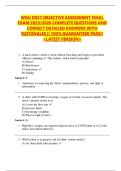 WGU D027 OBJECTIVE ASSESSMENT FINAL EXAM 2025&sol;2026 COMPLETE QUESTIONS AND CORRECT DETAILED ANSWERS WITH RATIONALES &vert;&vert; 100&percnt; GUARANTEED PASS&excl;&excl; <LATEST VERSION>