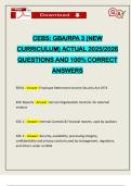 CEBS&colon; GBA&sol;RPA 3 &lpar;NEW CURRICULUM&rpar; ACTUAL 2025&sol;2026 QUESTIONS AND 100&percnt; CORRECT ANSWERS