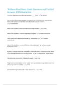 Wellness Final Study Guide Questions and Verified Answers&comma; 100&percnt; Guarantee