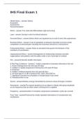 IHS Final Exam 1&period;Questions and Answers