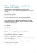 Wellness Study Guide Questions and Verified Answers&comma; 100&percnt; Guarantee