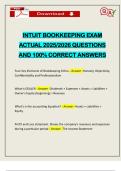 INTUIT BOOKKEEPING EXAM ACTUAL 2025&sol;2026 QUESTIONS AND 100&percnt; CORRECT ANSWERS