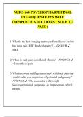 NURS 660 PSYCHOPHARM FINAL  EXAM QUESTIONS WITH  COMPLETE SOLUTIONS &lpar; SURE TO  PASS &rpar; 