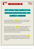 CSPT BOOK FINAL EXAM ACTUAL 2025&sol;2026 QUESTIONS AND 100&percnt; CORRECT ANSWERS