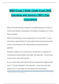 BBH Exam 1 Study Guide Exam 2026 Questions and Answers 100&percnt; Pass Guaranteed