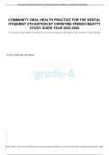 COMMUNITY ORAL HEALTH PRACTICE FOR THE DENTAL HYGIENIST 5TH EDITION BY CHRISTINE FRENCH BEATTY  STUDY GUIDE YEAR 2025-2026