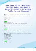 Final Exam&colon; NR 325&sol; NR325 &lpar;Latest 2026&sol; 2027 Update&rpar; Adult Health II Review&vert; Q&sol;A &vert; Grade A&vert; 100&percnt; Correct &lpar;Verified Answers&rpar; -Chamberlain
