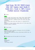 Final Exam&colon; NR 325&sol; NR325 &lpar;Latest 2026&sol; 2027 Update&rpar; Adult Health II Guide&vert; Q&sol;A &vert; Grade A&vert; 100&percnt; Correct &lpar;Verified Answers&rpar; -Chamberlain