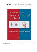 Fundamentals of Momentum&comma; Heat&comma; and Mass Transfer &ndash; Solutions Manual by James R&period; Welty et al&period; &vert; Complete Worked Solutions