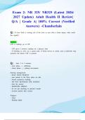 Exam 2&colon; NR 325&sol; NR325 &lpar;Latest 2026&sol; 2027 Update&rpar; Adult Health II Review&vert; Q&sol;A &vert; Grade A&vert; 100&percnt; Correct &lpar;Verified Answers&rpar; -Chamberlain