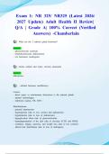 Exam 1&colon; NR 325&sol; NR325 &lpar;Latest 2026&sol; 2027 Update&rpar; Adult Health II Review&vert; Q&sol;A &vert; Grade A&vert; 100&percnt; Correct &lpar;Verified Answers&rpar; -Chamberlain