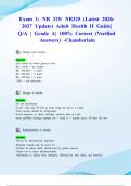 Exam 1&colon; NR 325&sol; NR325 &lpar;Latest 2026&sol; 2027 Update&rpar; Adult Health II Guide&vert; Q&sol;A &vert; Grade A&vert; 100&percnt; Correct &lpar;Verified Answers&rpar; -Chamberlain