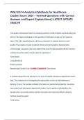 WGU D514 Analytical Methods for Healthcare  Leaders Exam 2025 &ndash; Verified Questions with Correct  Answers and Expert Explanations&vert;&vert; LATEST UPDATE  2025&sol;26 