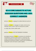 EC-6 CORE SUBJECTS ACTUAL 2025&sol;2026 QUESTIONS AND 100&percnt; CORRECT ANSWERS