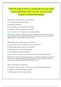 NBCSN School Nurse Certification Exam 2025&vert; Latest Questions and Correct Answers and Expert Verified Rationales