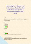 Pharmacology Test 1 &lpar;Chapters 1 and 2&rpar; Comprehensive Practice Test &vert;Study Guide Newest Actual Questions & Answers &lpar;A&plus; Guide Solutions 2025 &vert; 2026&rpar;     