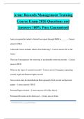 Army Records Management Training Course Exam 2026 Questions and Answers 100&percnt; Pass Guaranteed