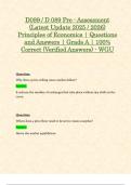 D089 &sol; D 089 Pre - Assessment &lpar;Latest Update 2025 &sol; 2026&rpar; Principles of Economics &vert; Questions and Answers &vert; Grade A &vert; 100&percnt; Correct &lpar;Verified Answers&rpar; - WGU
