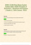 D089 &sol; D 089 Final Exam &lpar;Latest Update 2025 &sol; 2026&rpar; Principles of Economics &vert; Questions and Answers &vert; Grade A &vert; 100&percnt; Correct - WGU