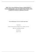 HSRV 306&colon; Critical Reflection Practice ASSIGNMENT 2 Research Bibliography&colon; Life of Canadian Single Mothers 2025 COMPLETE UPDATE Athabasca University