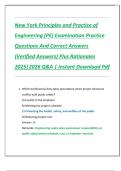 New York Principles and Practice of  Engineering &lpar;PE&rpar; Examination Practice  Questions And Correct Answers  &lpar;Verified Answers&rpar; Plus Rationales  2025&vert;2026 Q&A &vert; Instant Download Pdf 