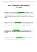 NURS 663 EXAM 1 QUESTIONS WITH ANSWERS