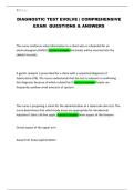 DIAGNOSTIC TEST EVOLVE &vert; COMPREHENSIVE EXAM QUESTIONS & ANSWERS
