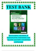 Test Bank For Bontrager's Textbook of Radiographic Positioning and Related Anatomy 9th Edition by John Lampignano&vert;&vert;ISBN&colon;9780323399661