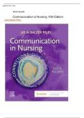 Test Bank For Communication in Nursing 10th Edition by Julia Balzer Riley &vert;&vert;ISBN&colon;9780323871457