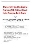 Complete Test Bank for Maternity and pediateric Nursing 5th Edition by Susan Ricci PDF with NCLEX-Style Questions&comma; Chapter Rationales&comma; and Study Guide 2025&sol;2026
