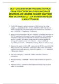 QBA &ndash; Qualified Behavior Analyst FINAL  EXAM STUDY GUIDE 2025&sol;2026 ACCURATE  QUESTIONS AND VERIFIED CORRECT SOLUTIONS  WITH RATIONALES &vert;&vert; 100&percnt; GUARANTEED PASS  <LATEST VERSION> 