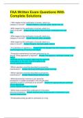 FAA Written Exam Questions With Complete Solutions