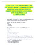 Bates' Guide to Physical Examination  and History Taking TEST BANK 2025&sol;2026  ACCURATE QUESTIONS AND VERIFIED  CORRECT SOLUTIONS WITH RATIONALES &vert;&vert;  100&percnt; GUARANTEED PASS  <LATEST VERSION> 