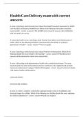 Health Care Delivery exam with correct answers&period;