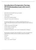 Introduction to Perioperative Nursing IPN Professionalism exam with correct answers&period;