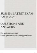 SUS1501 Latest Exam pack 2025&lpar;Sustainability and Greed&rpar;