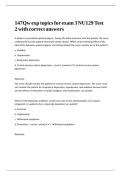 147Qw exp topics for exam 3 NU129 Test 2 with correct answers