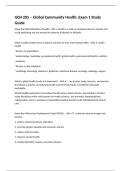 GCH 205 &ndash; Global Community Health&comma; Exam 1 Study Guide